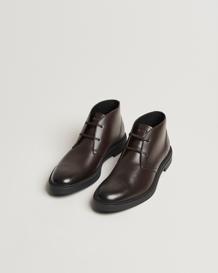 Mies | BOSS BLACK Calev Leather Chukka Boot Dark Brown | BOSS BLACK | Calev Leather Chukka Boot Dark Brown