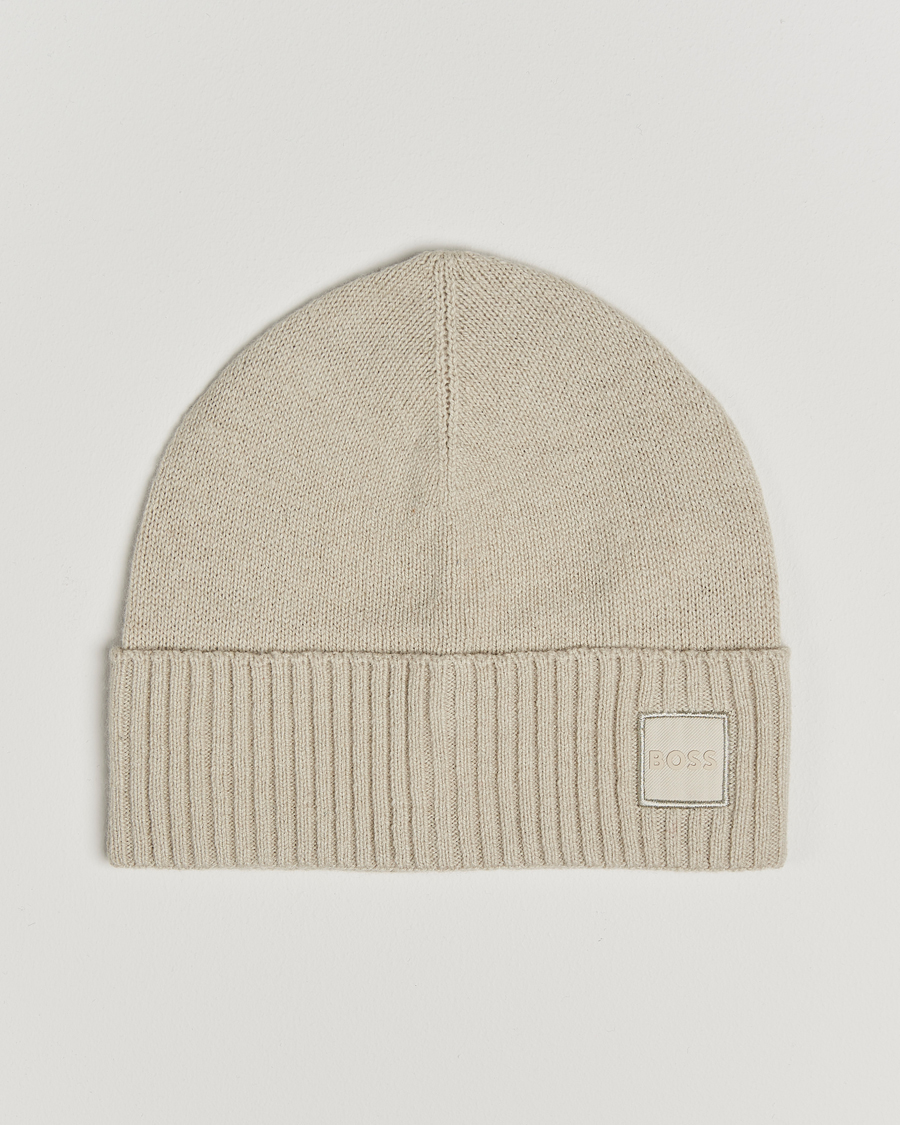 Mies | BOSS ORANGE Akaio Logo Beanie Light Beige | BOSS ORANGE | Akaio Logo Beanie Light Beige
