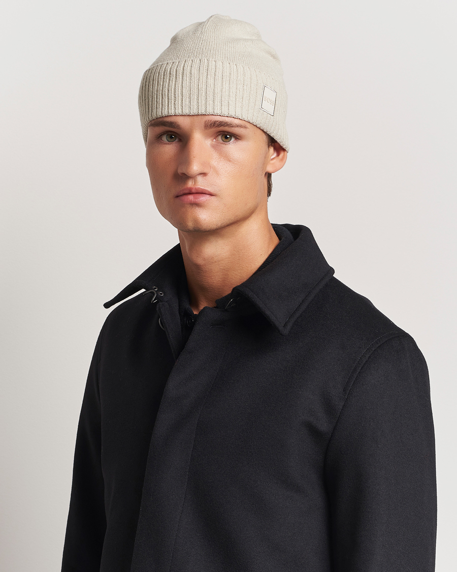 Mies | BOSS ORANGE Akaio Logo Beanie Light Beige | BOSS ORANGE | Akaio Logo Beanie Light Beige