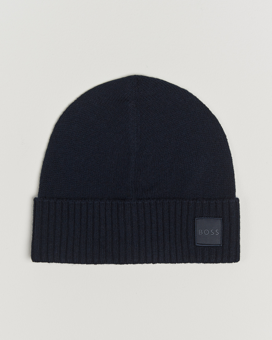 Mies | BOSS ORANGE Akaio Logo Beanie Dark Blue | BOSS ORANGE | Akaio Logo Beanie Dark Blue