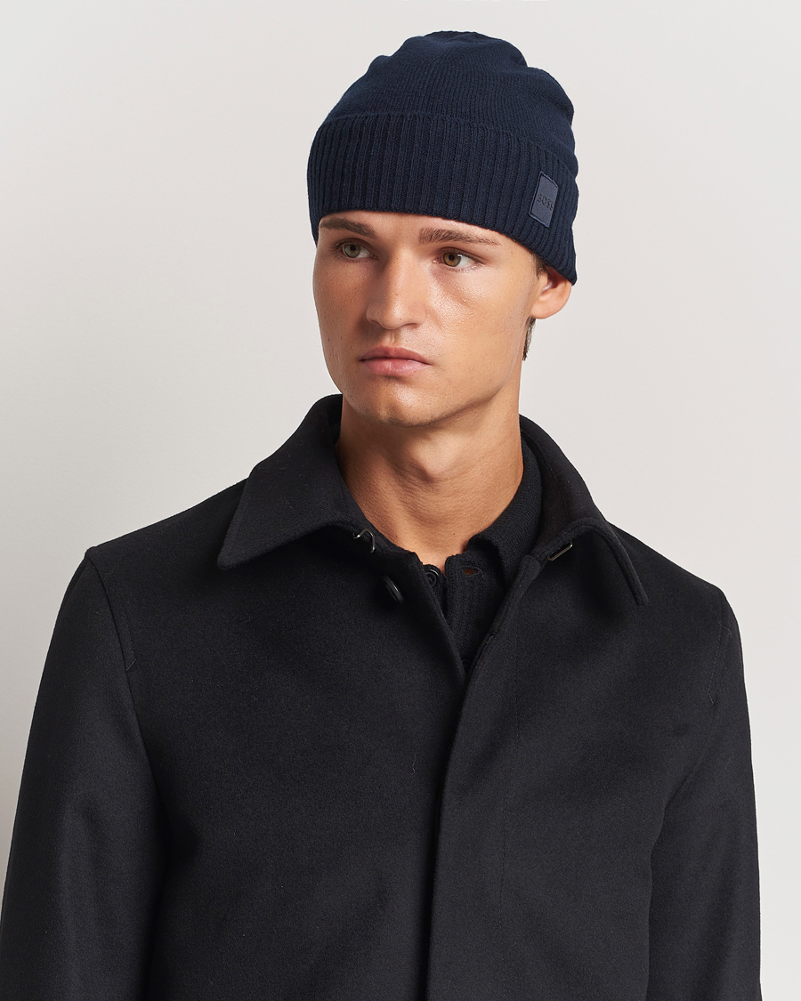 Mies | BOSS ORANGE Akaio Logo Beanie Dark Blue | BOSS ORANGE | Akaio Logo Beanie Dark Blue