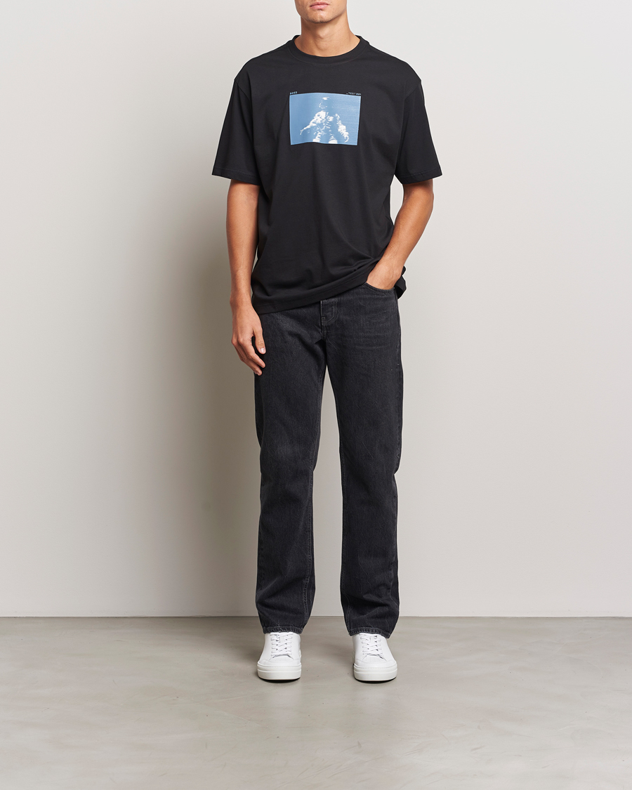 Mies | T-paidat | BOSS ORANGE | Printed Crew Neck T-Shirt Black