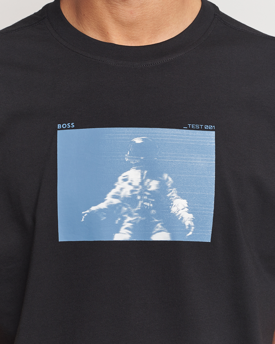 Mies | T-paidat | BOSS ORANGE | Printed Crew Neck T-Shirt Black