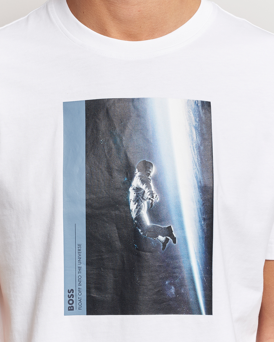 Mies | T-paidat | BOSS ORANGE | Printed Crew Neck T-Shirt White