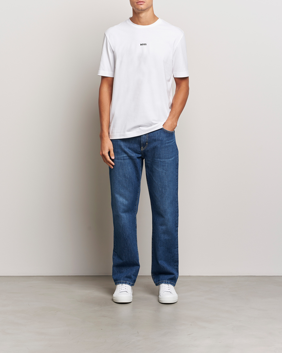 Mies | T-paidat | BOSS ORANGE | Tchup Logo Crew Neck T-Shirt White