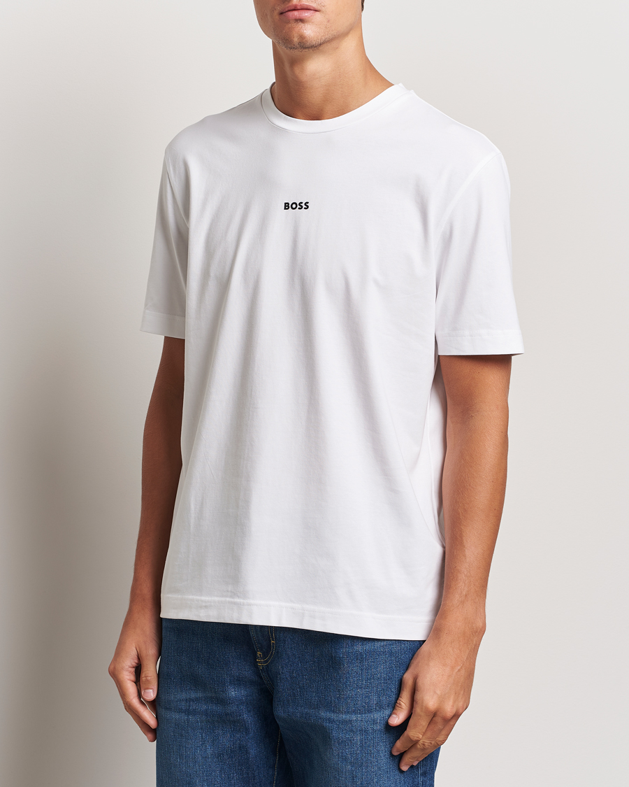 Mies | T-paidat | BOSS ORANGE | Tchup Logo Crew Neck T-Shirt White