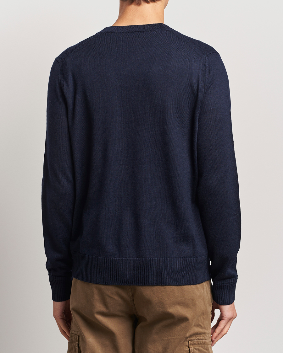Mies | Puserot | BOSS ORANGE | Avac Wool Knitted Cardigan Dark Blue