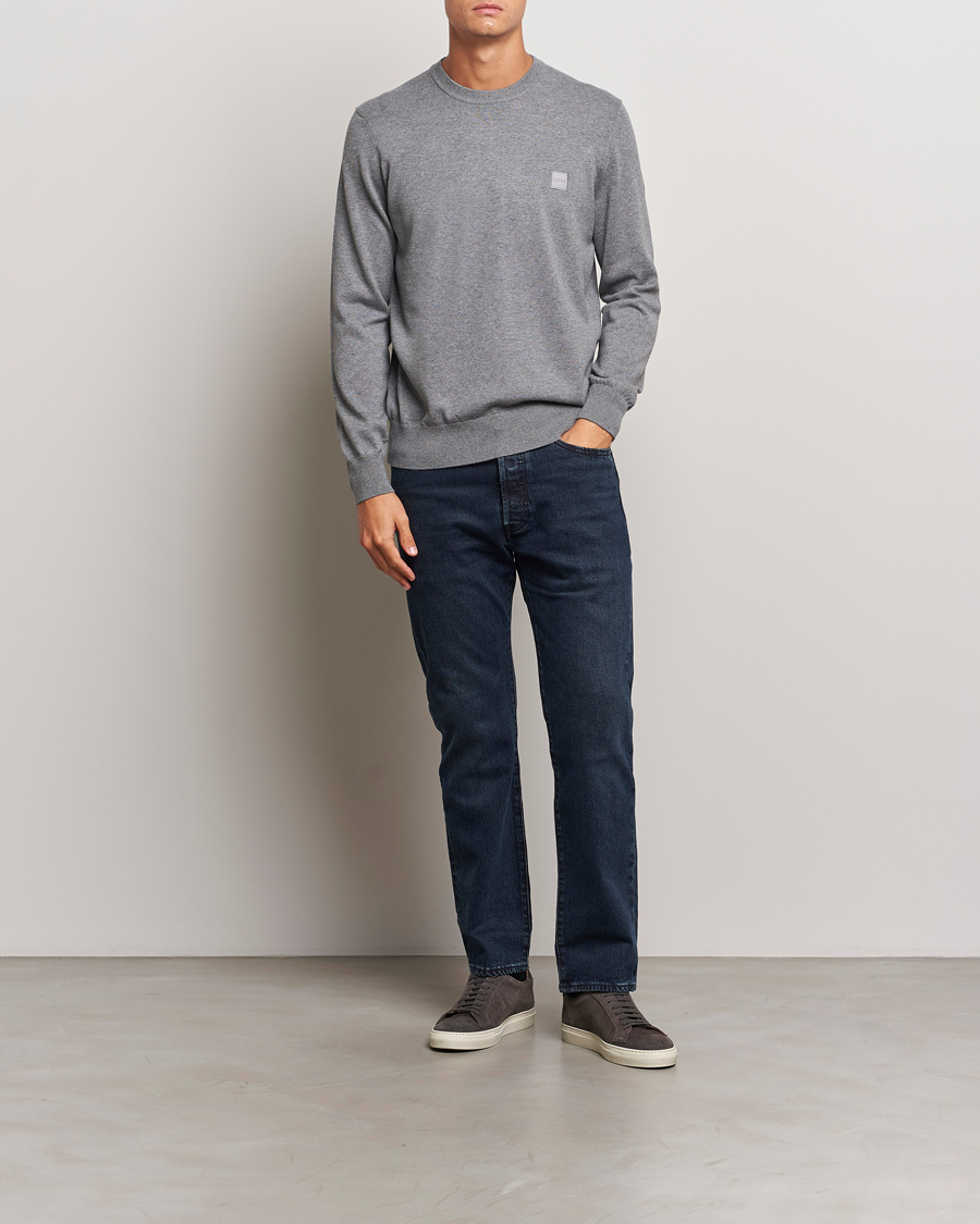 Mies | Puserot | BOSS ORANGE | Kanovano Knitted Sweater Light Grey