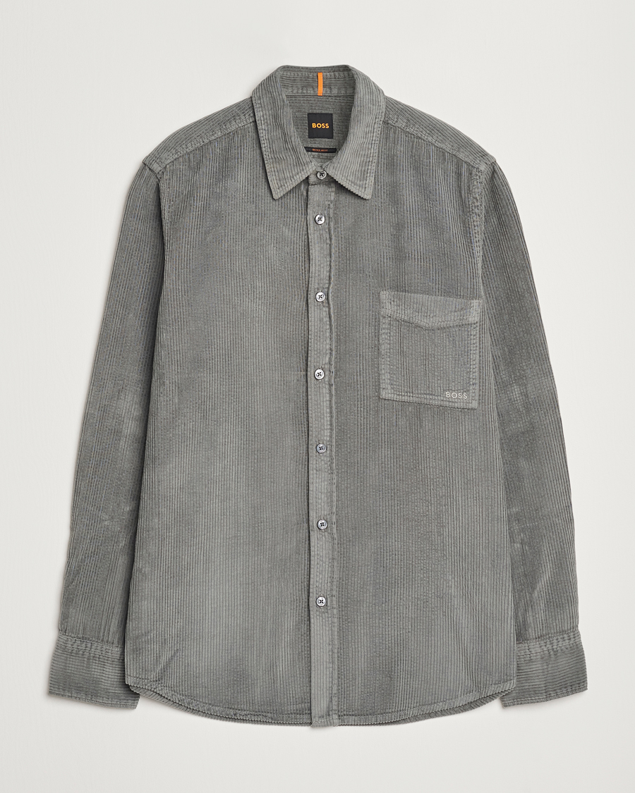 Mies | Kauluspaidat | BOSS ORANGE | Relegant Corduroy Shirt Open Grey