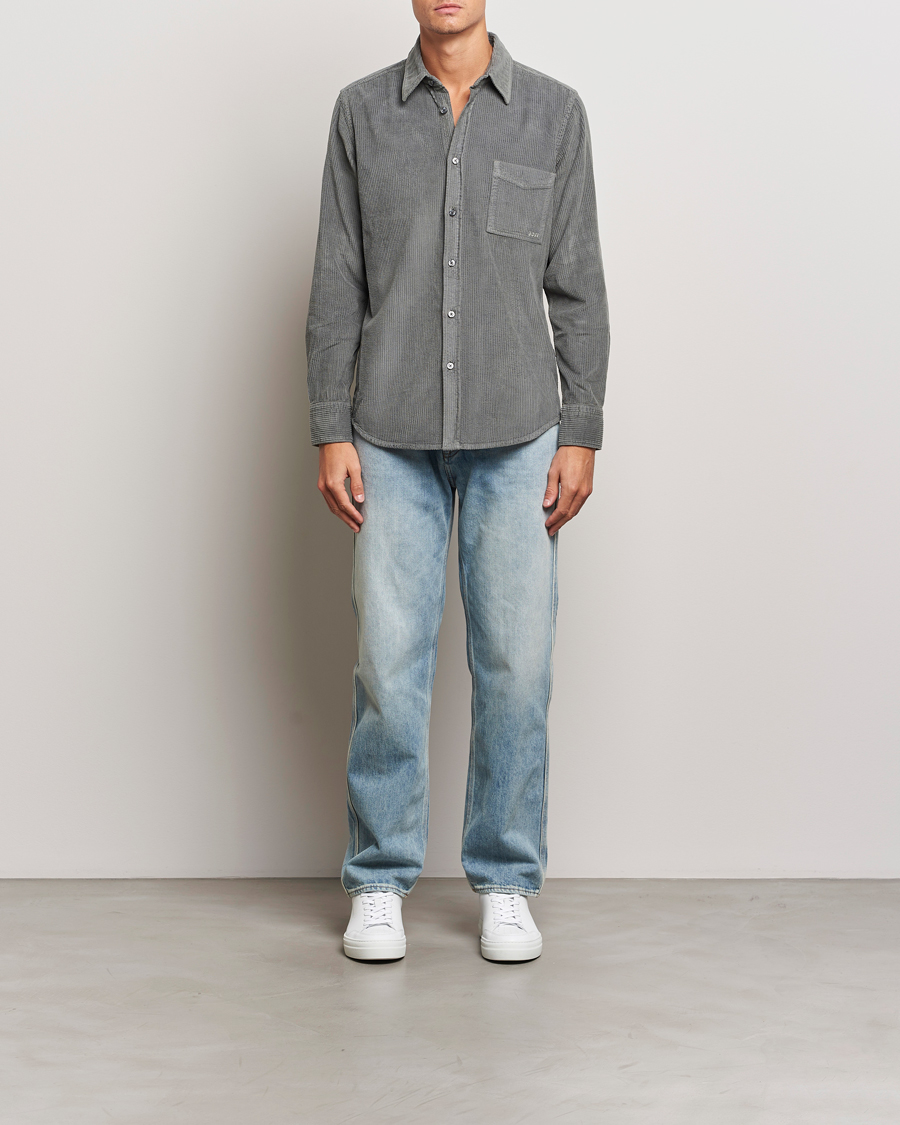 Mies | Kauluspaidat | BOSS ORANGE | Relegant Corduroy Shirt Open Grey