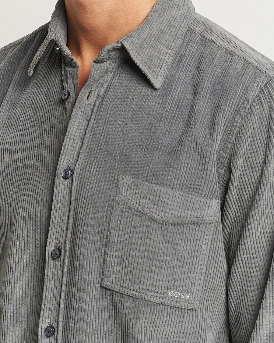 Mies | Kauluspaidat | BOSS ORANGE | Relegant Corduroy Shirt Open Grey