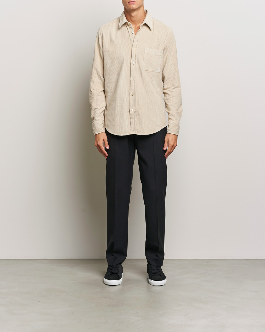 Mies | Kauluspaidat | BOSS ORANGE | Relegant Corduroy Shirt Light Beige