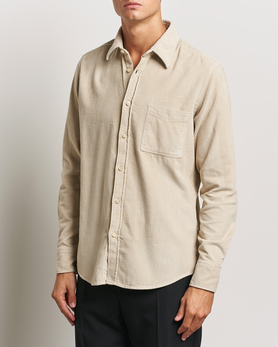 Mies | Kauluspaidat | BOSS ORANGE | Relegant Corduroy Shirt Light Beige