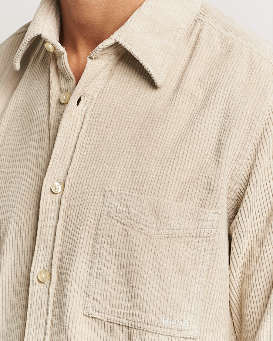 Mies | Kauluspaidat | BOSS ORANGE | Relegant Corduroy Shirt Light Beige