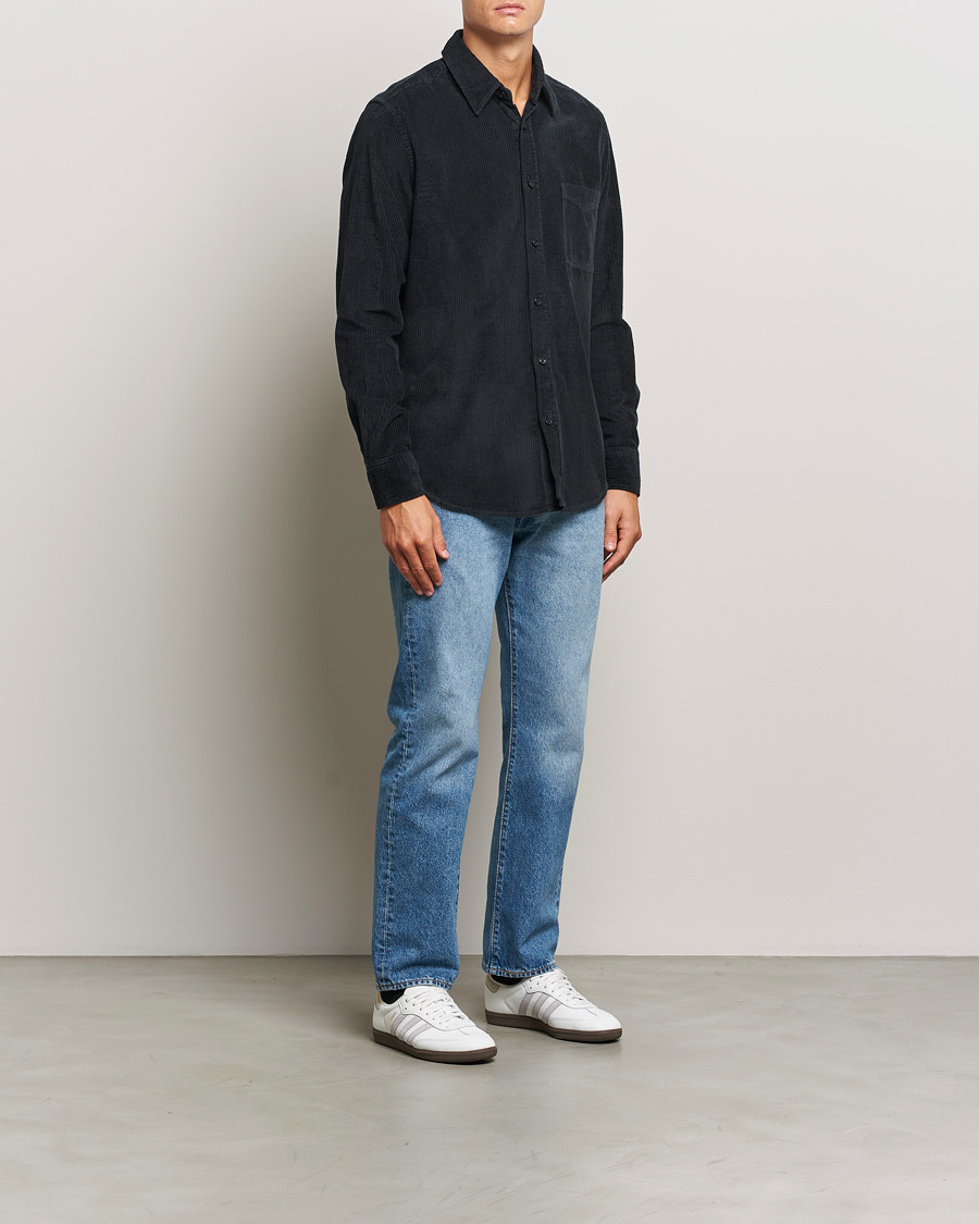 Mies | Kauluspaidat | BOSS ORANGE | Relegant Corduroy Shirt Dark Blue