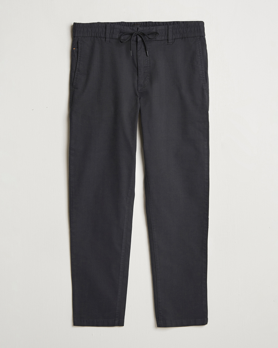 Mies | Housut | BOSS ORANGE | Tapered Drawstring Trousers Black