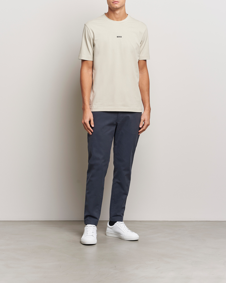 Mies | Housut | BOSS ORANGE | Tapered Drawstring Trousers Dark Blue