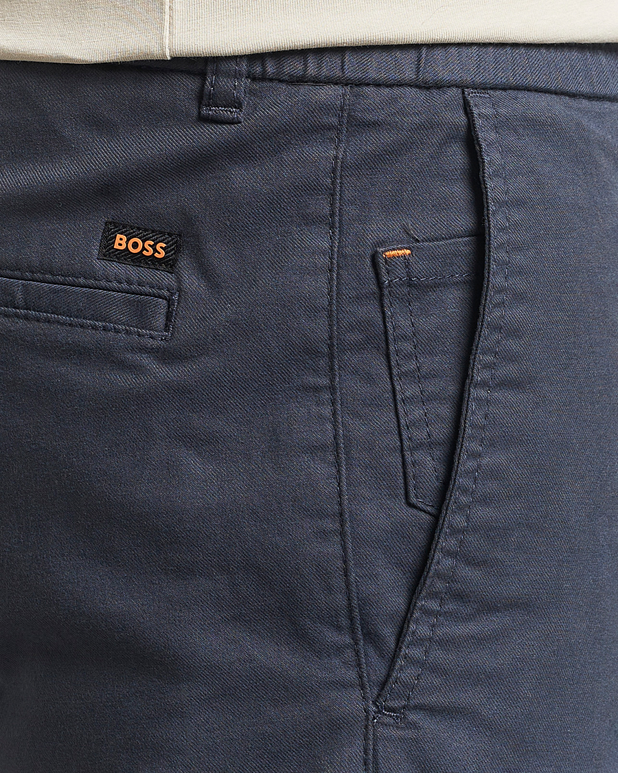 Mies | Housut | BOSS ORANGE | Tapered Drawstring Trousers Dark Blue