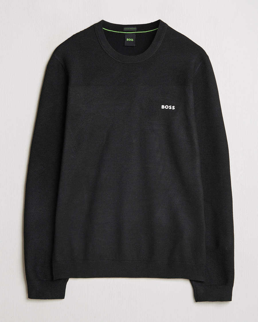 Mies | Puserot | BOSS GREEN | Momentum Knitted Crew Neck Black