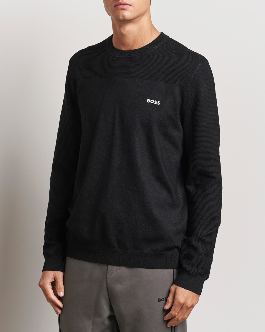Mies | Puserot | BOSS GREEN | Momentum Knitted Crew Neck Black