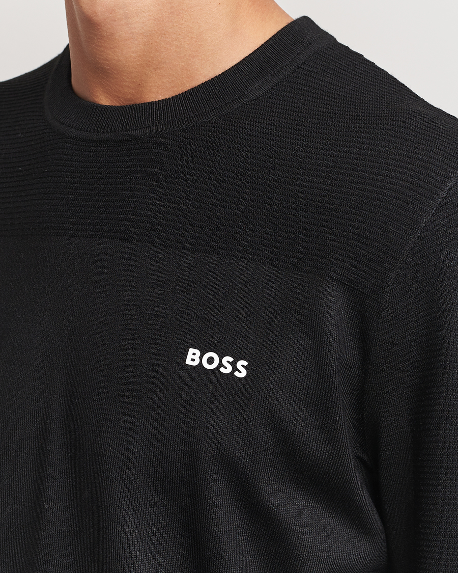 Mies | Puserot | BOSS GREEN | Momentum Knitted Crew Neck Black