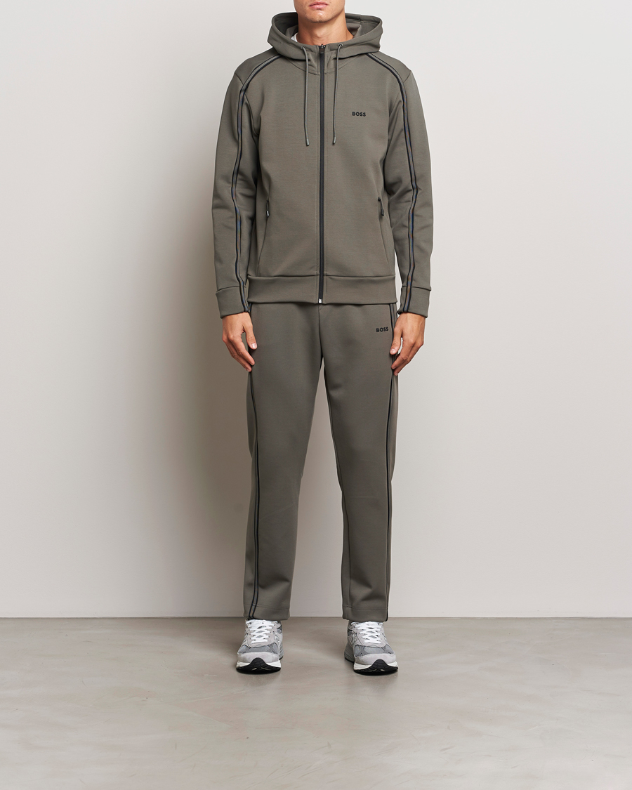 Mies | Puserot | BOSS GREEN | Saggy Full Zip Hoodie Light Grey