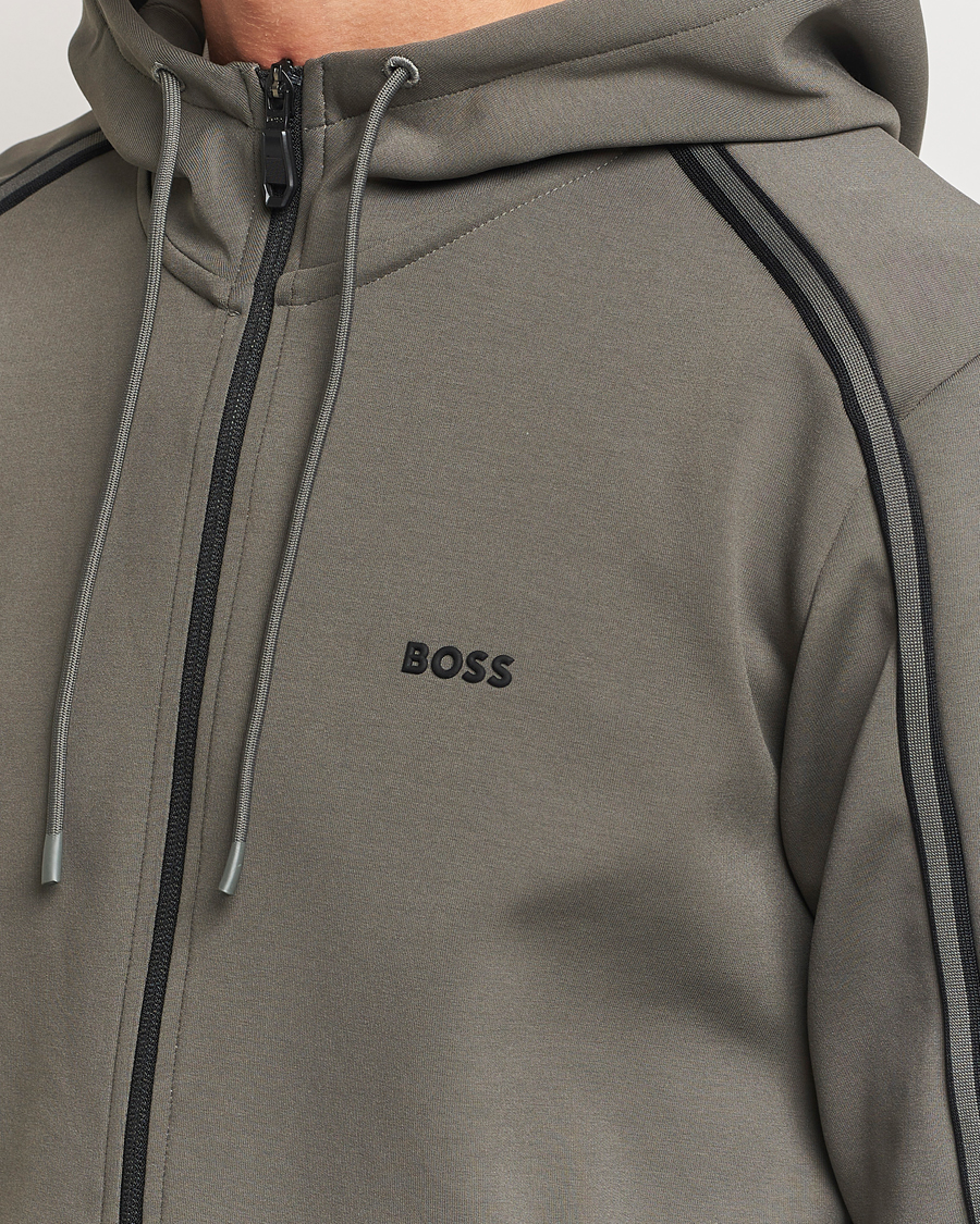 Mies | Puserot | BOSS GREEN | Saggy Full Zip Hoodie Light Grey