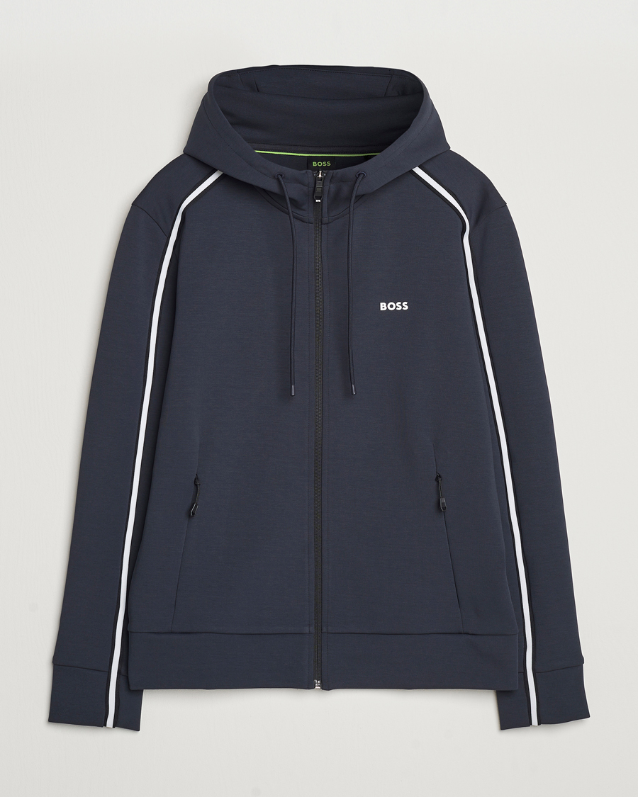 Mies | Puserot | BOSS GREEN | Saggy Full Zip Hoodie Dark Blue
