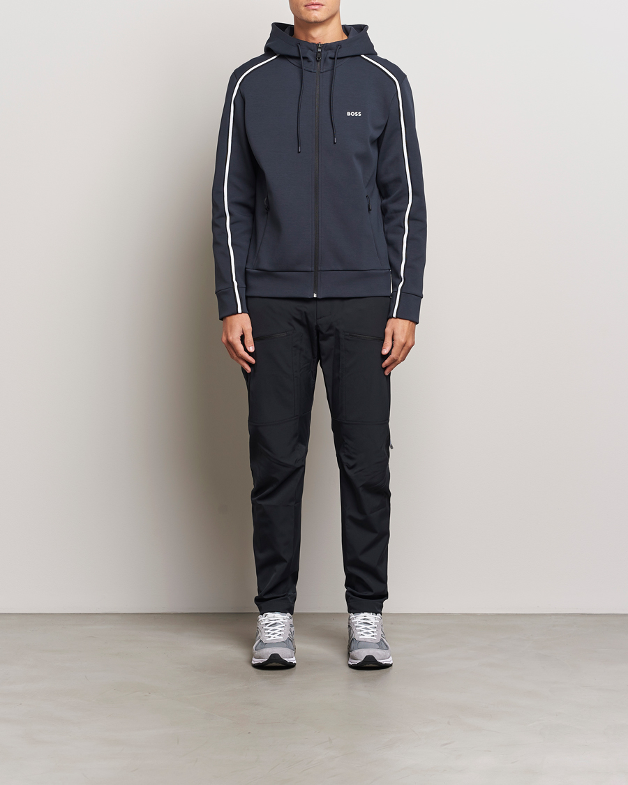 Mies | Puserot | BOSS GREEN | Saggy Full Zip Hoodie Dark Blue