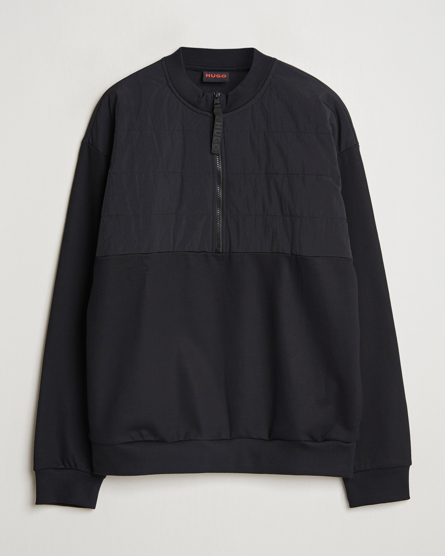 Mies | Puserot | HUGO | Detechsom Hybrid Half Zip Black