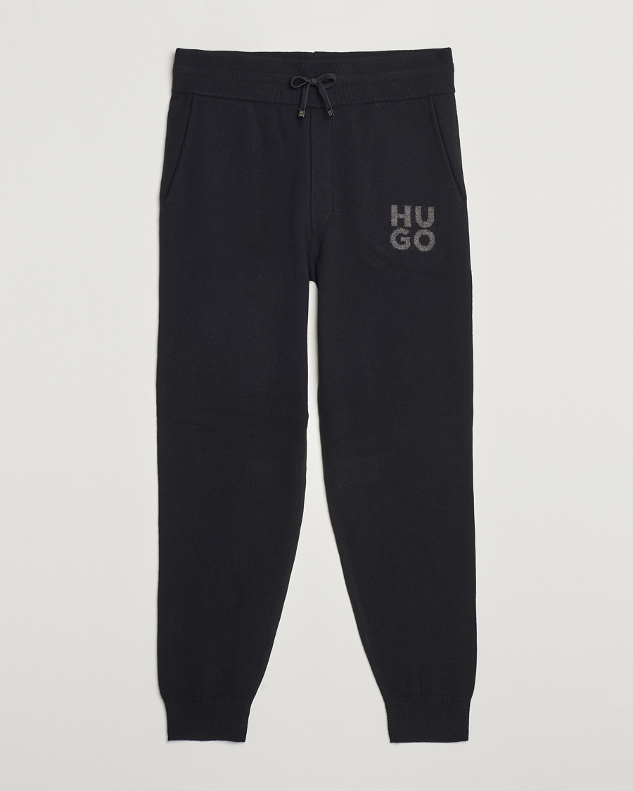 Mies | Housut | HUGO | San Steero Wool Knitted Joggers Black