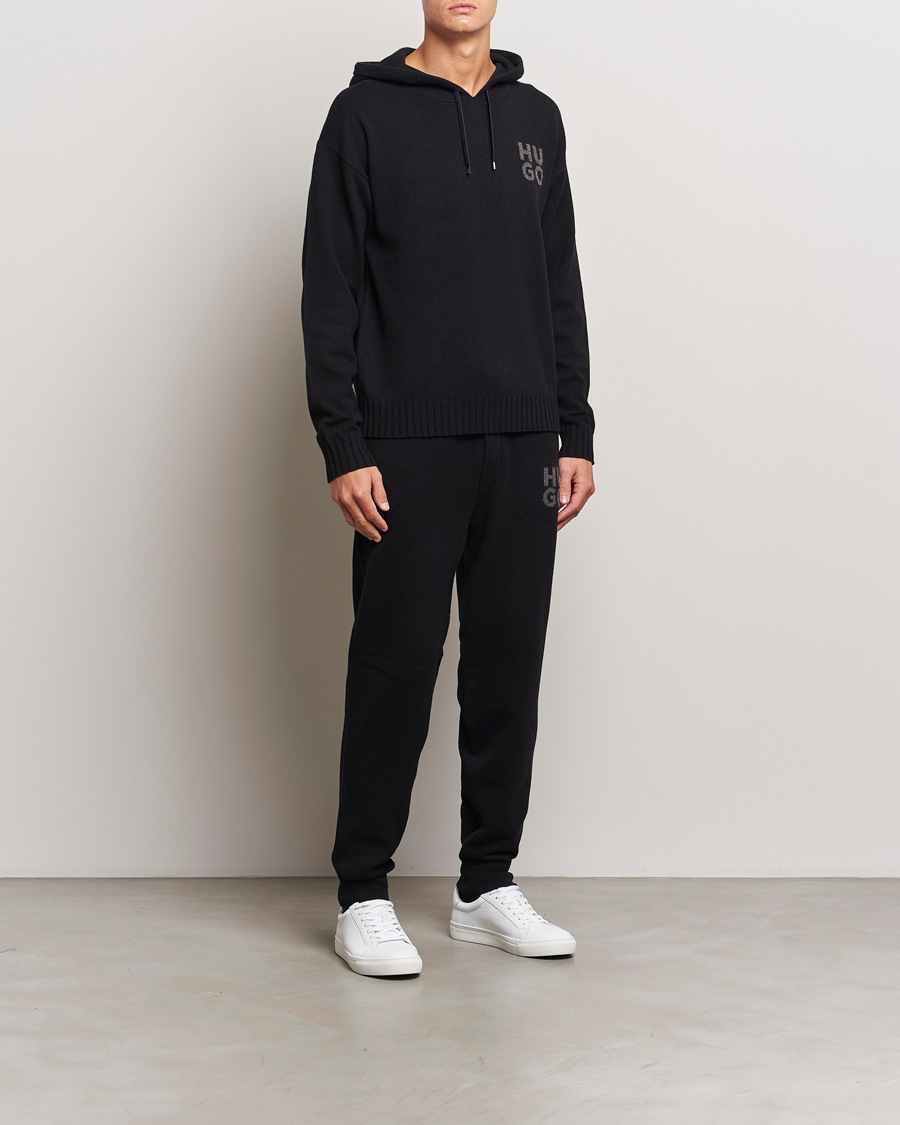 Mies | Housut | HUGO | San Steero Wool Knitted Joggers Black
