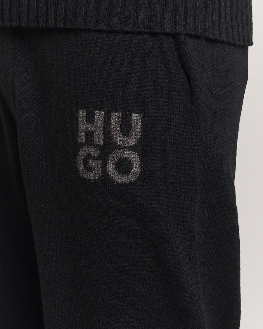 Mies | Housut | HUGO | San Steero Wool Knitted Joggers Black