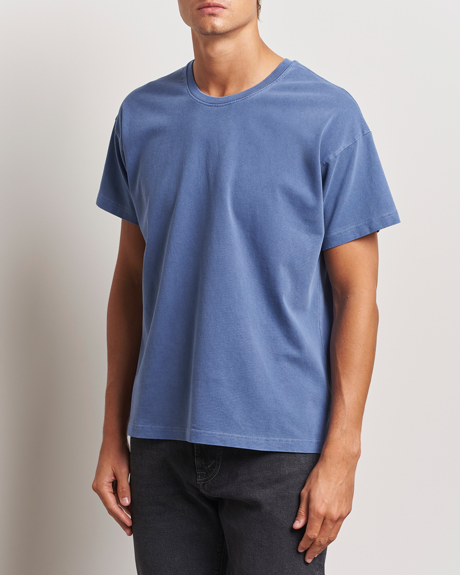 Mies | T-paidat | Jeanerica | Ruben Crew Neck T-Shirt Washed Adriatic Blue