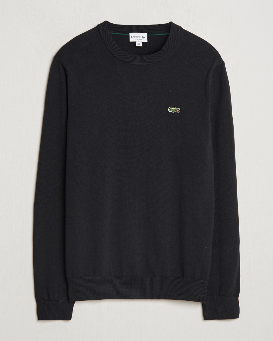 Mies | Puserot | Lacoste | Cotton Knitted Sweater Black