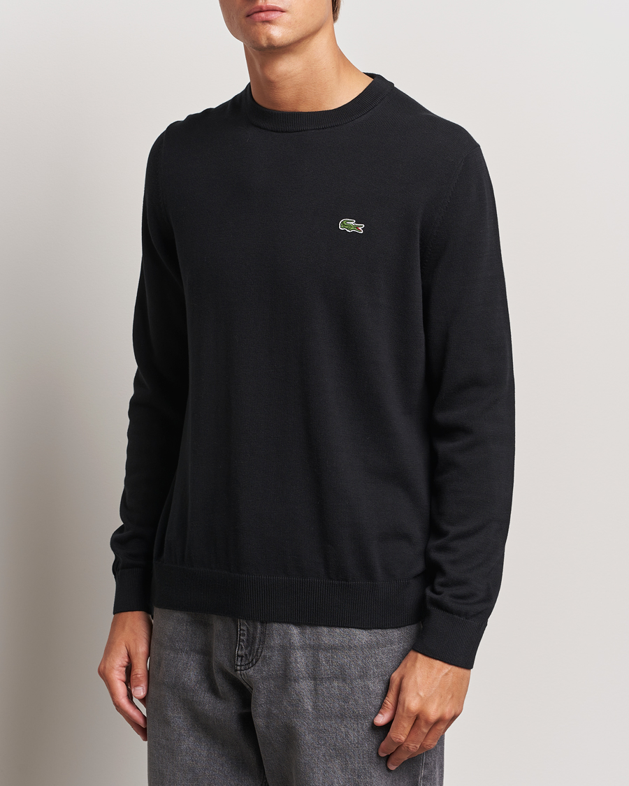 Mies | Puserot | Lacoste | Cotton Knitted Sweater Black