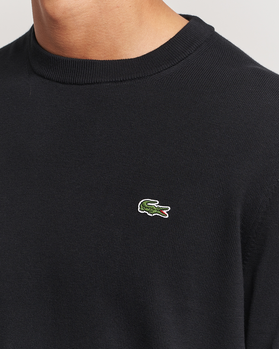 Mies | Puserot | Lacoste | Cotton Knitted Sweater Black