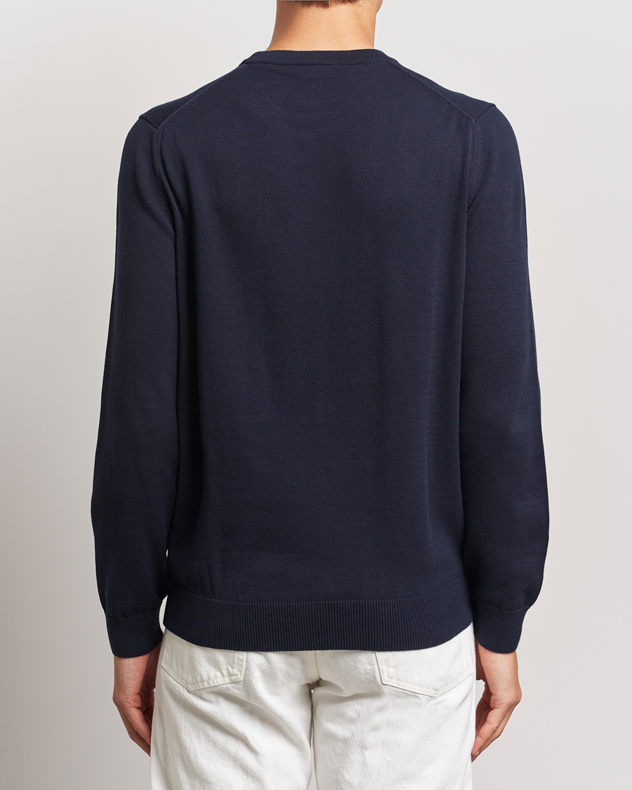 Mies | Puserot | Lacoste | Cotton Knitted Sweater Navy Blue