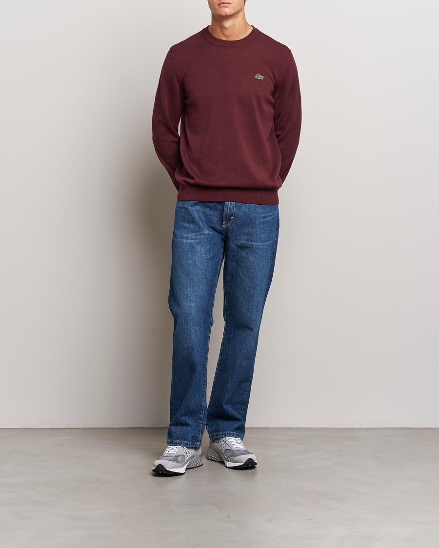 Mies | Puserot | Lacoste | Cotton Knitted Sweater Espresso