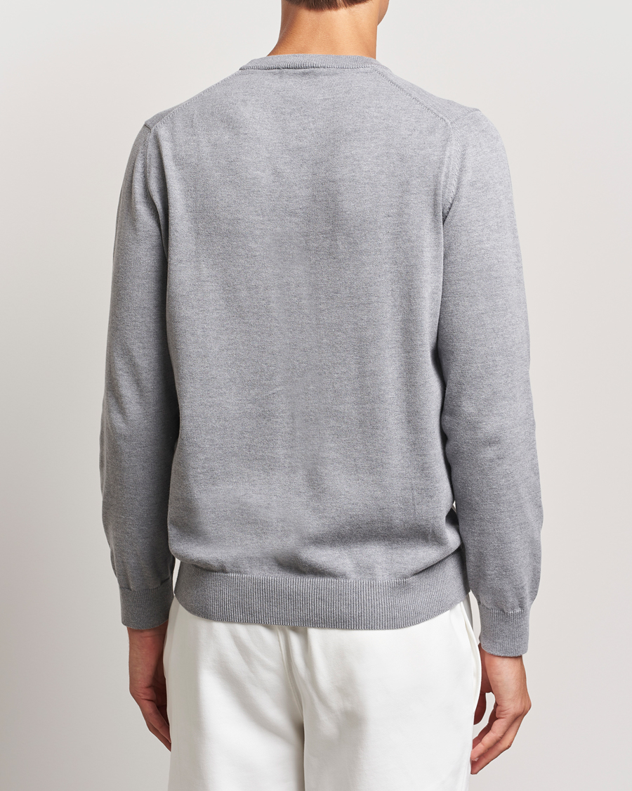 Mies | Puserot | Lacoste | Cotton Knitted Sweater Silver Chine