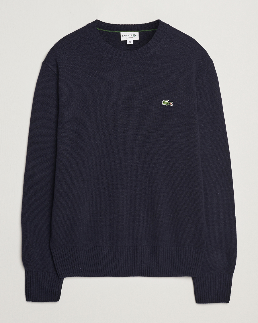 Mies | Puserot | Lacoste | Carded Wool Crew Neck Navy