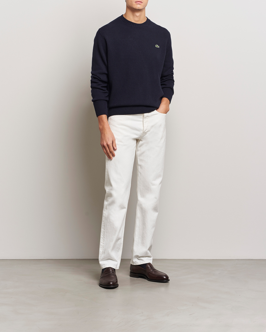 Mies | Puserot | Lacoste | Carded Wool Crew Neck Navy