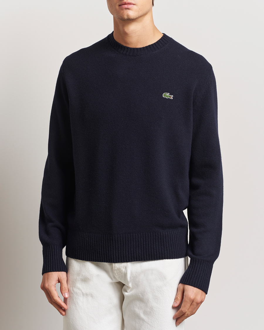 Mies | Puserot | Lacoste | Carded Wool Crew Neck Navy