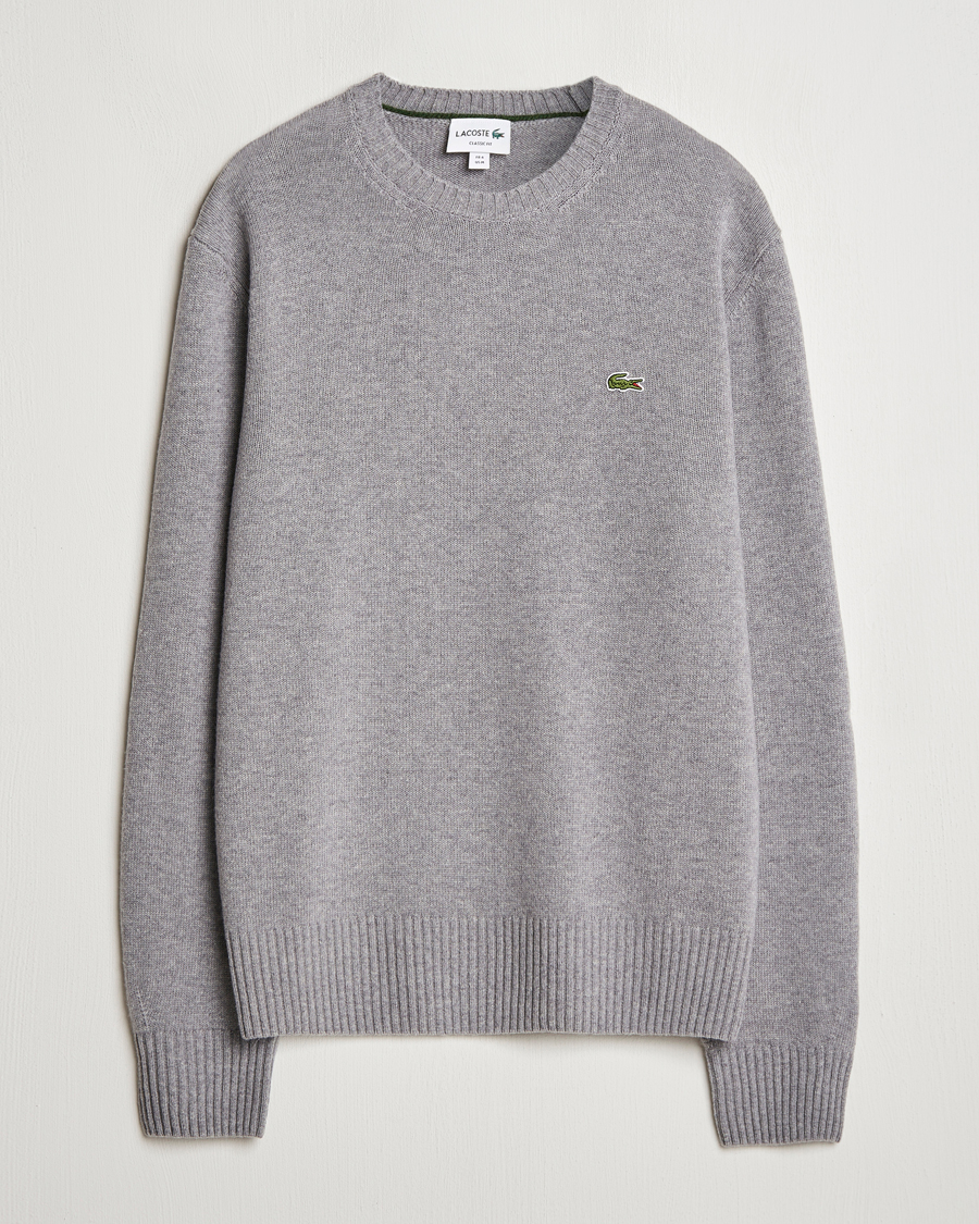 Mies | Puserot | Lacoste | Carded Wool Crew Neck Silver Chine