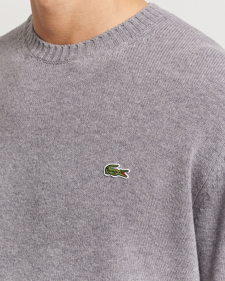 Mies | Puserot | Lacoste | Carded Wool Crew Neck Silver Chine