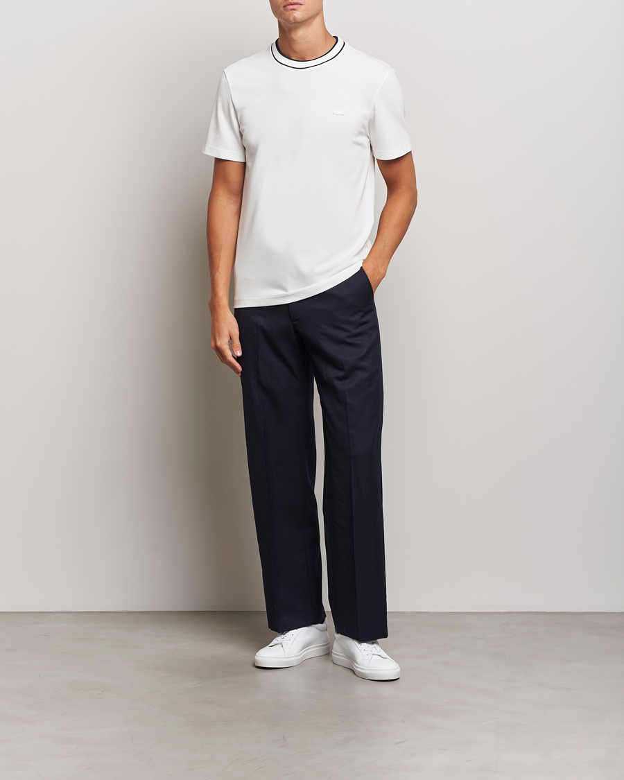 Mies | T-paidat | Lacoste | Contrast Rib Piqué T-Shirt Flour