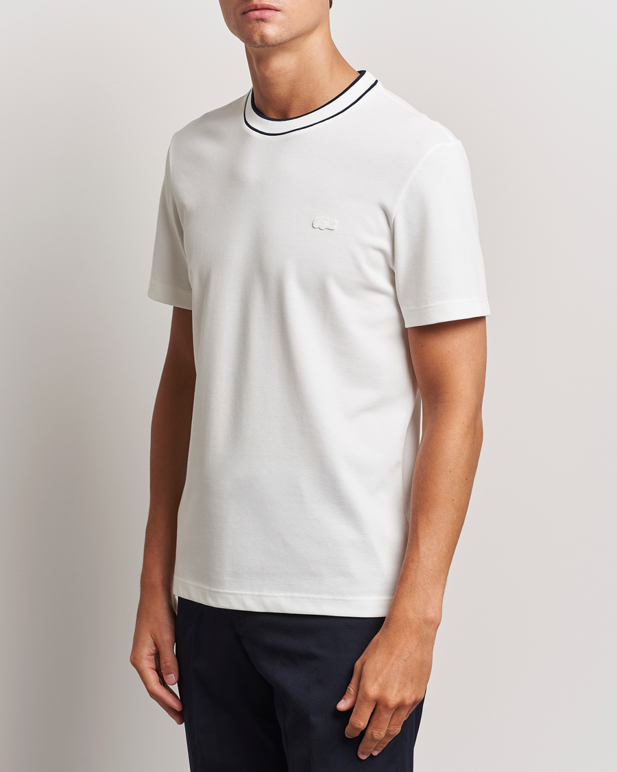 Mies | T-paidat | Lacoste | Contrast Rib Piqué T-Shirt Flour