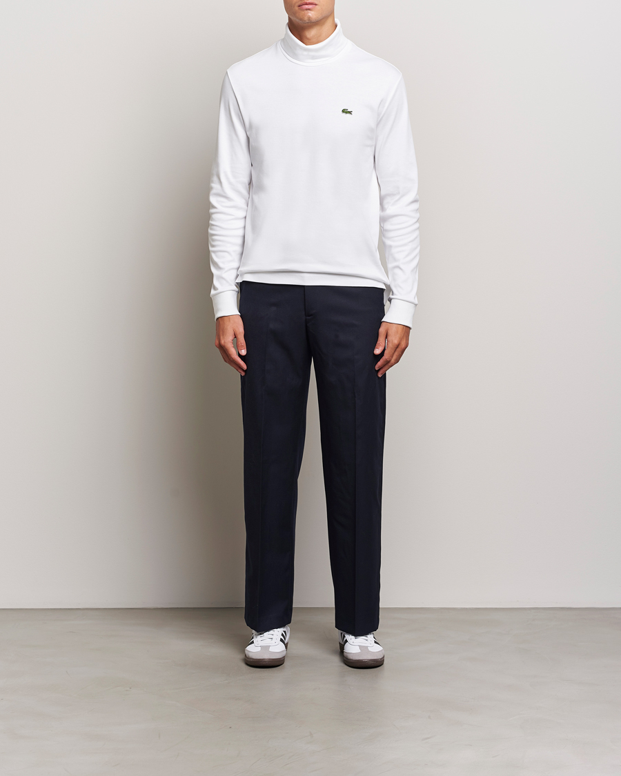 Mies | Puserot | Lacoste | Interlock Cotton Rollneck White