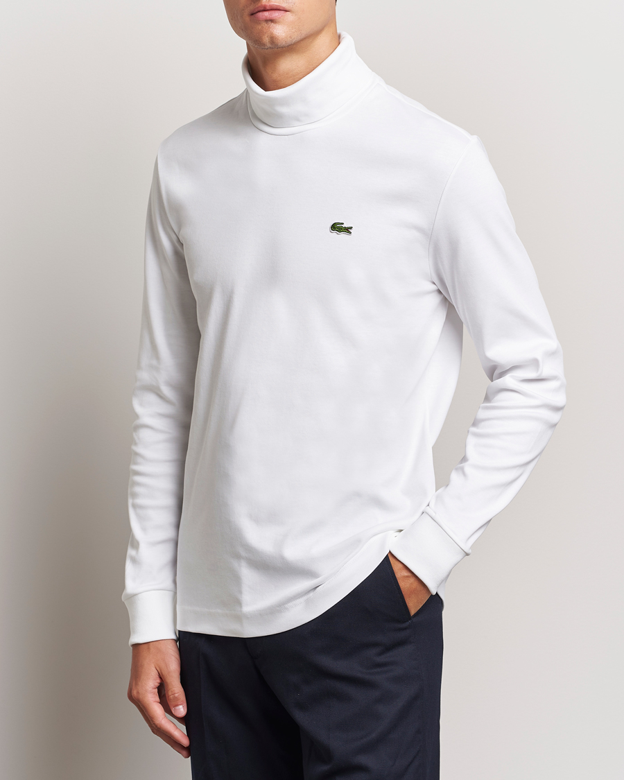 Mies | Puserot | Lacoste | Interlock Cotton Rollneck White