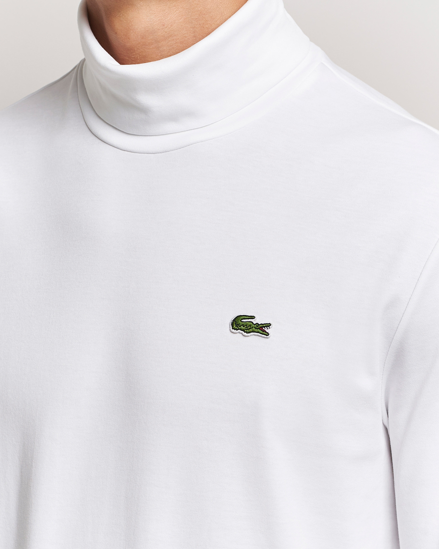Mies | Puserot | Lacoste | Interlock Cotton Rollneck White